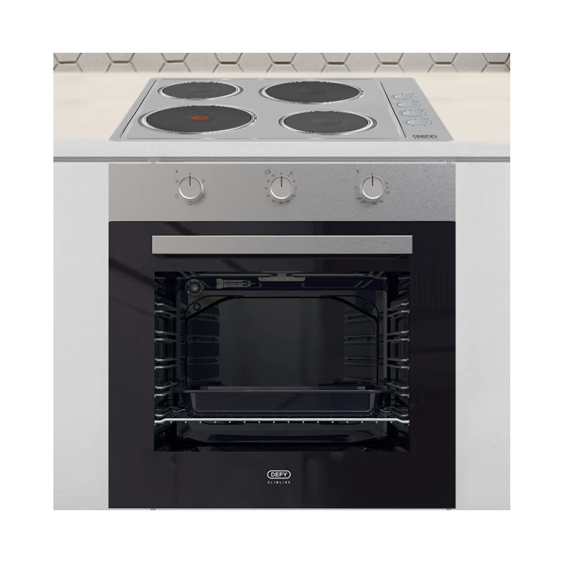 Defy 60cm Solid Hob & EyeLevel Oven Cooking Combo DCB849E