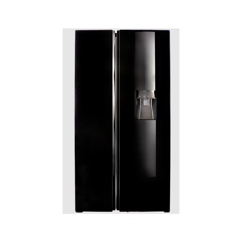 Defy 496L Black Glass SideBySide Fridge DFF456