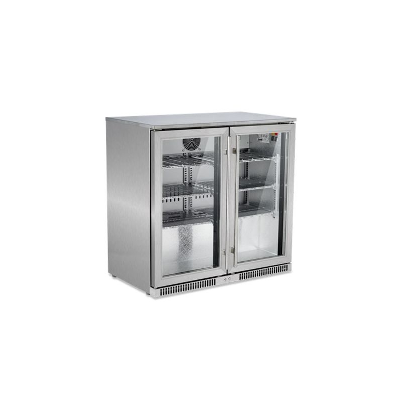 SnoMaster Stainless Steel Two Door Alfresco Beverage Cooler - SD-220SS