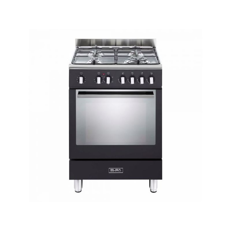 Elba 60cm Black 4 Burner Gas Cooker with Electric Oven 01/6FX442B