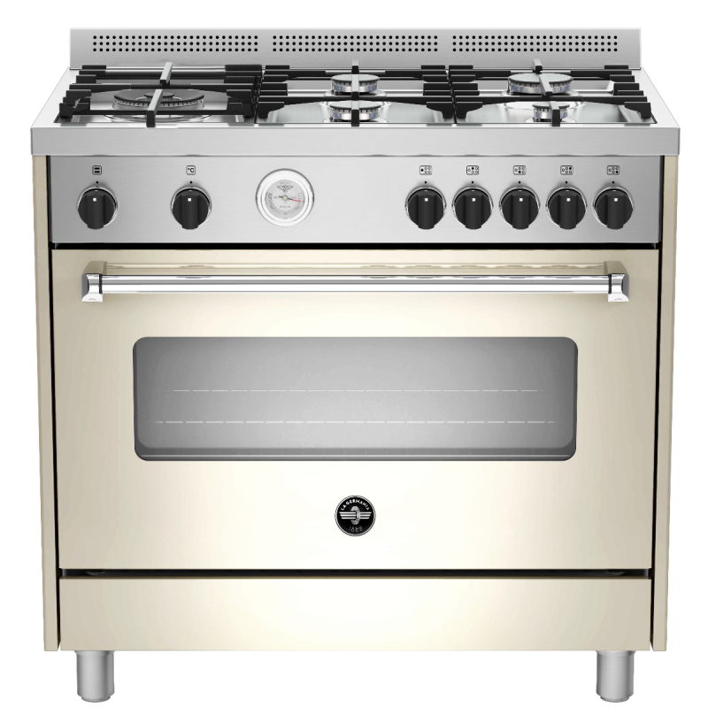La Germania Americana 90cm Gas Hob & Electric Oven Cream AMS95C61LBCR