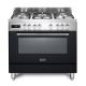 Elba Black 90cm Excellence 5 Burner GasCooker with Electric Oven - 01/9S4EX937NB