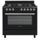Elba 90cm Black 5 Burner Gas Stove with Electric Oven - 04/96CL827B