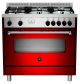 La Germania Americana 90cm Gas Hob & Electric Oven Burgundy - AMS95C61LBVI