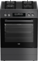 Beko 60cm Anthracite Multifunction Gas on Glass Freestanding Cooker - FVM81430DA